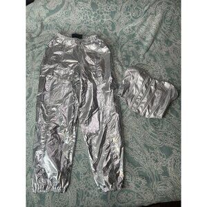 Jolie & Joy Cargo Jogger Pants‎ w/ Bra Top Women's Small Shiny Metallic Taper